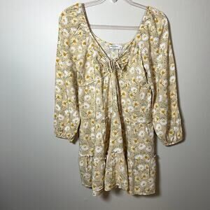 ARIZONA Women’s LG Daisy Print Peasant Style Y2K Baby Doll‎ Dress Boho Cottage